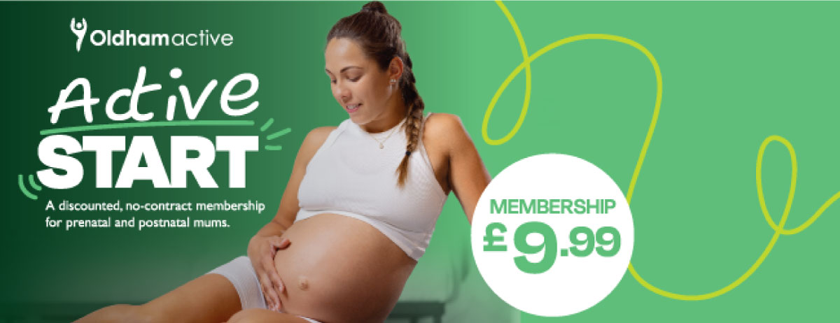 Gym membership offer for pre and postnatal women. image shows price of £9.99 alongside a photo of a women looking relaxed working out in yoga